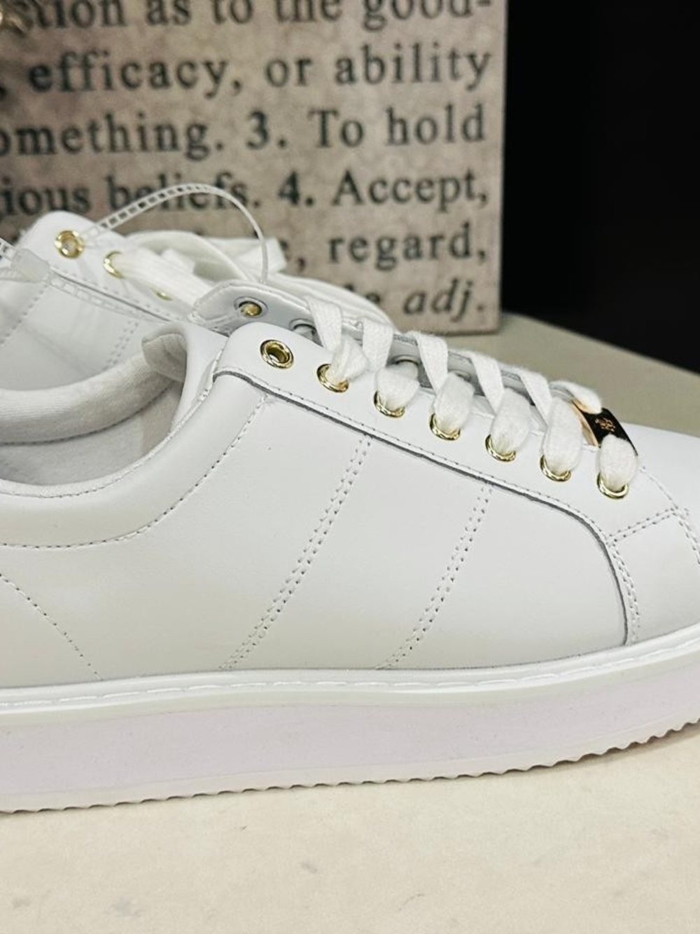 Lauren Ralph Lauren White Sneakers with Gold Accents - Picture 4 of 9